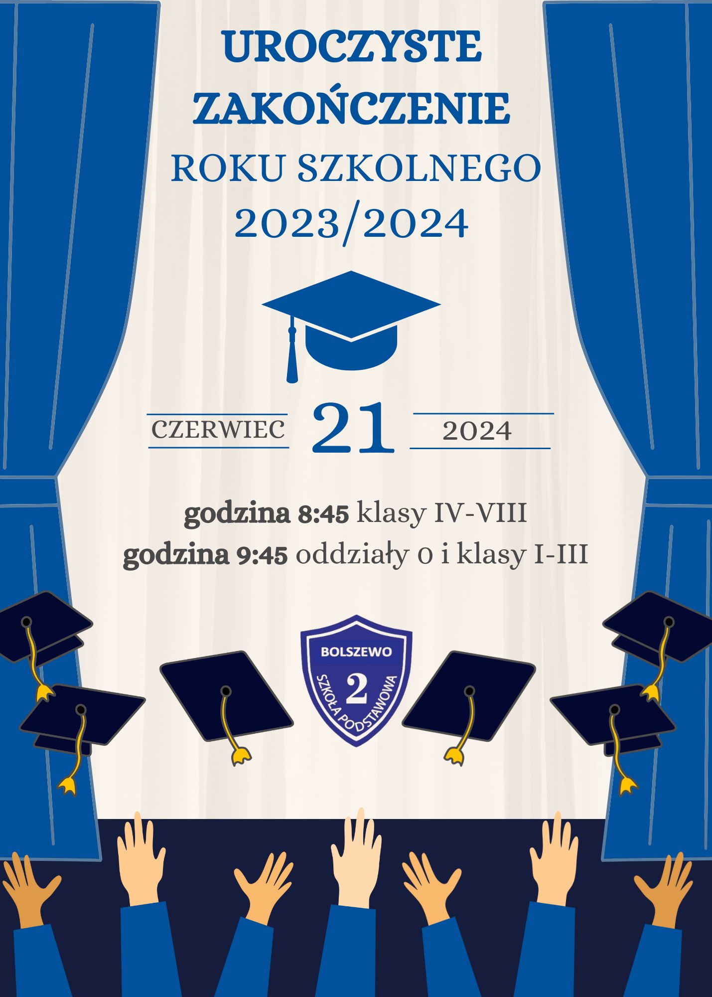 Blue Illustration Graduation Parade Invitation 1